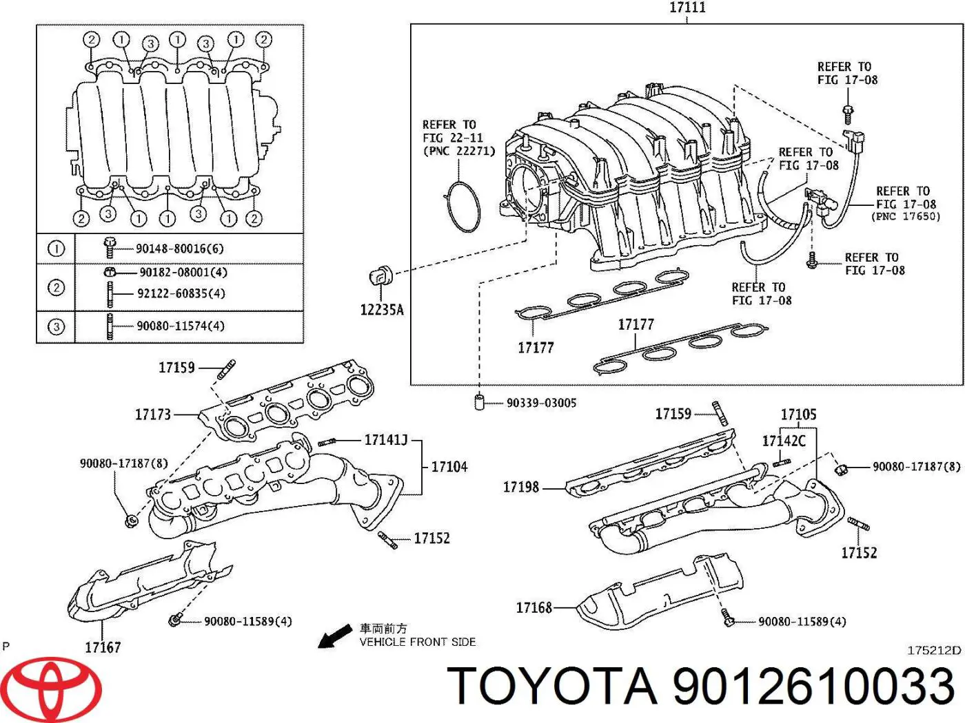 Śruba (szpilka) kolektora wydechowego Toyota Tundra 