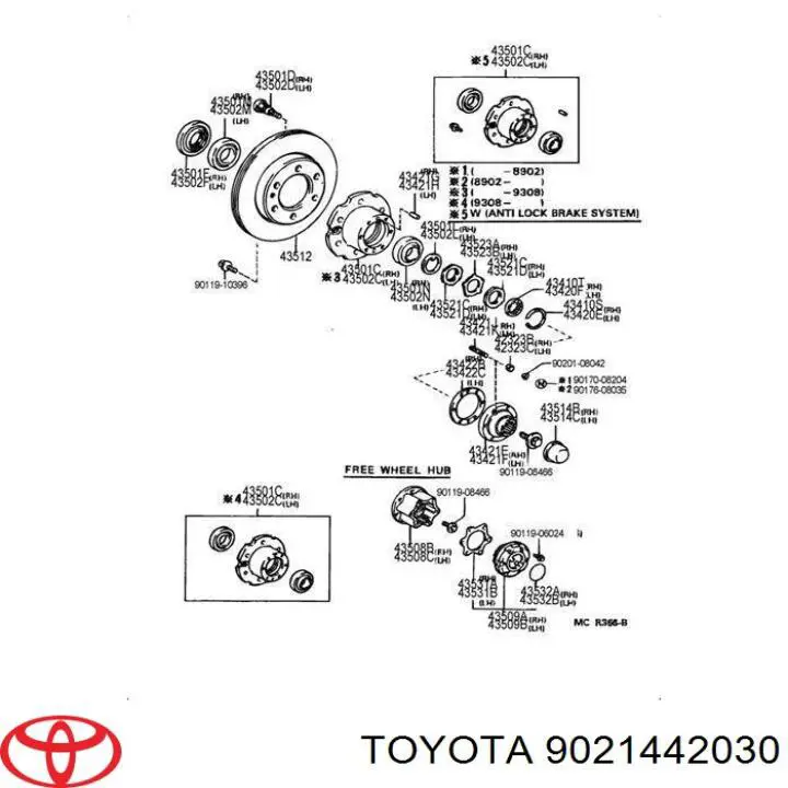 Pierścień zabezpieczający łożysko piasty przedniej Toyota 9021442030 cena, od 5,70 USD