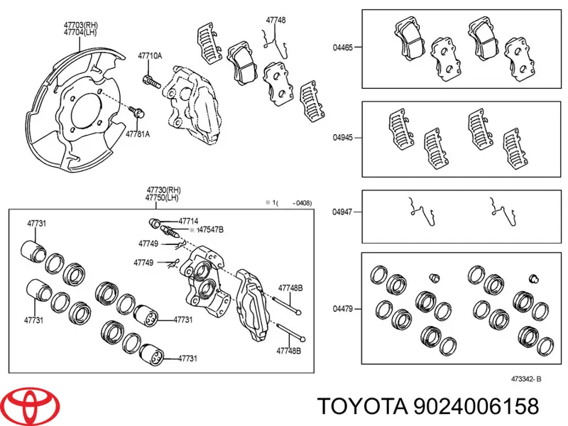 Zestaw sprężynek do mocowania klocków tarczowych przednich Toyota 9024006158 cena, od 8,01 USD
