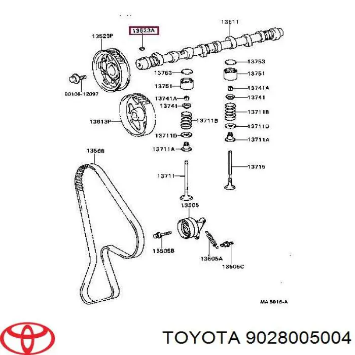 Kołek koła zębatego wału rozrządu Toyota RAV4 2 (XA2)