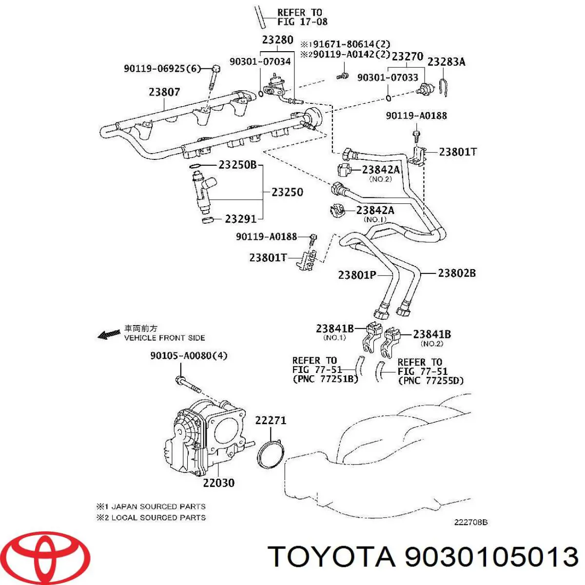 9030105013 Toyota Pierścień uszczelniający wtryskiwacza
