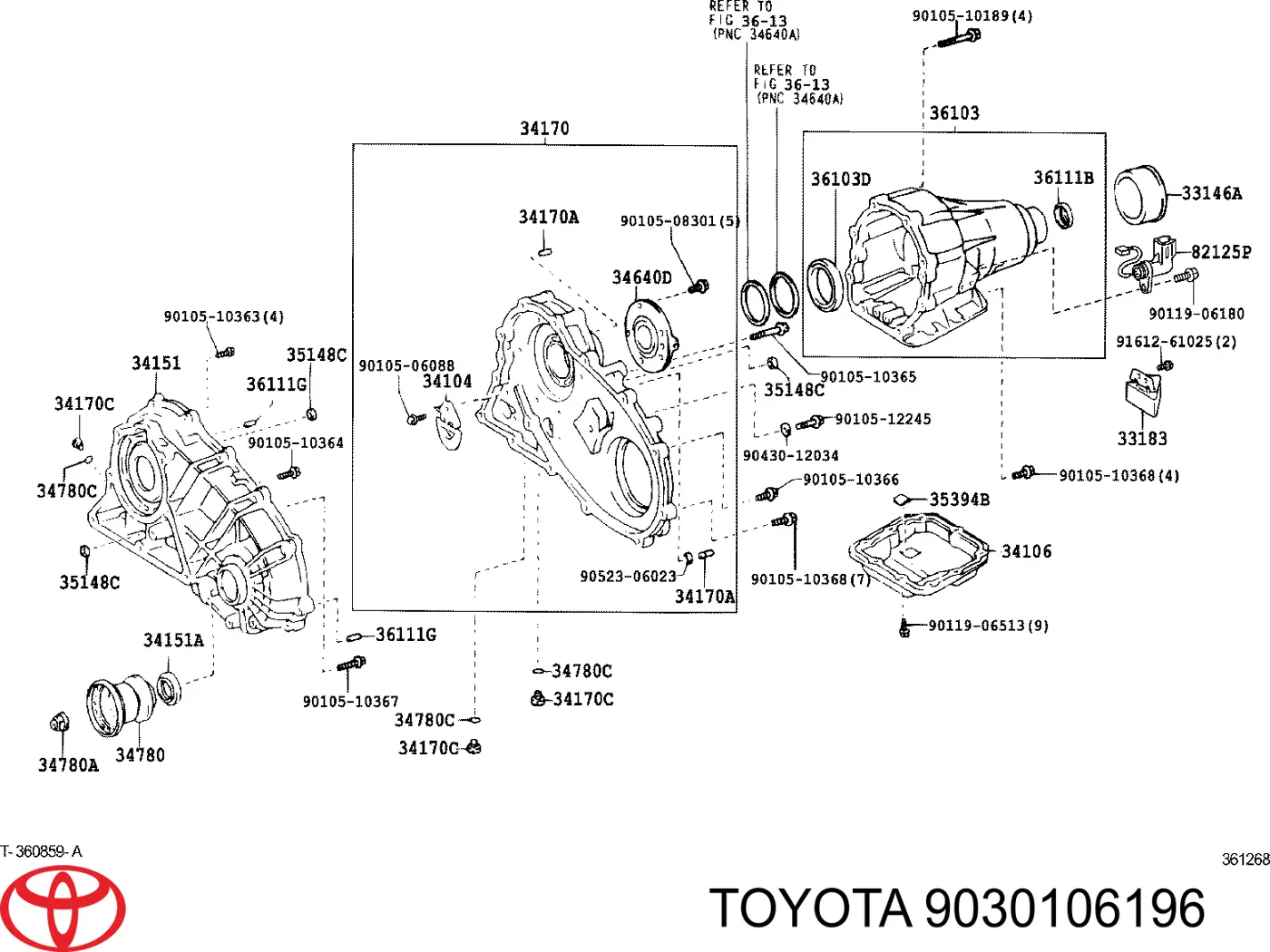 9030106196 Toyota Uszczelka korka miski automatycznej skrzyni biegów