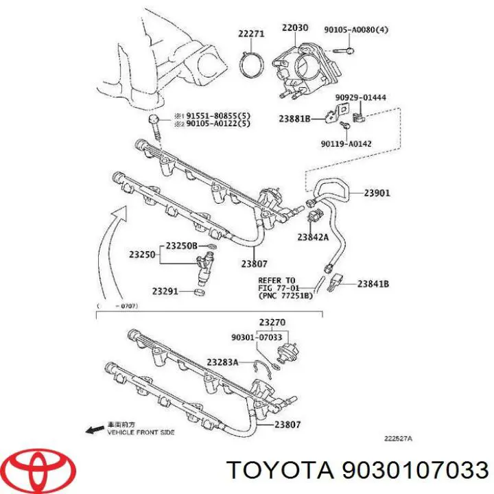9030107033 Toyota Pierścień uszczelniający wtryskiwacza