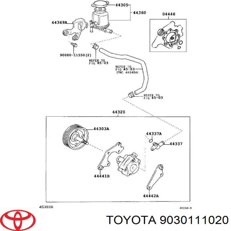 Pierścień pompy wspomagania hydraulicznego Toyota Solara (V3)