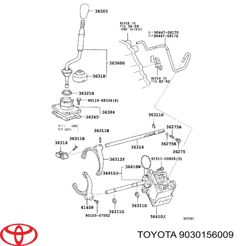 9030156009 Toyota Uszczelka kanału olejowego skrzyni rozdzielczej
