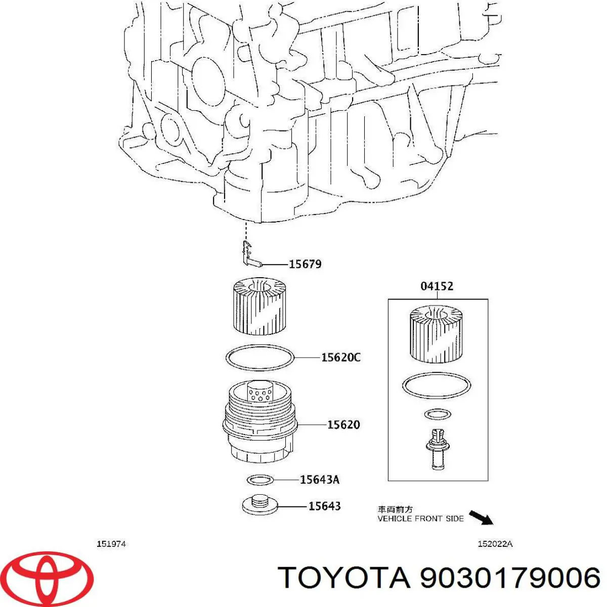 Do koszyka 9030179006 Toyota Pierścień pokrywy filtra olejowego wewnętrzny