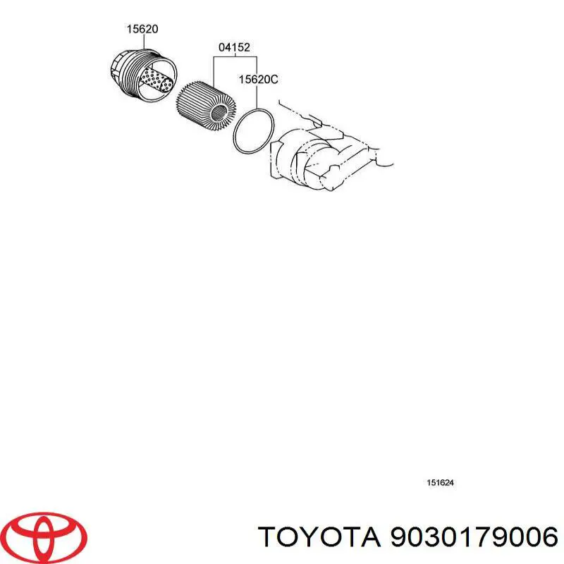 Pierścień pokrywy filtra olejowego wewnętrzny Toyota 9030179006 cena, od 3,89 USD
