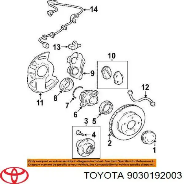 Pierścień piasty Toyota 9030192003 cena, od 3,60 USD