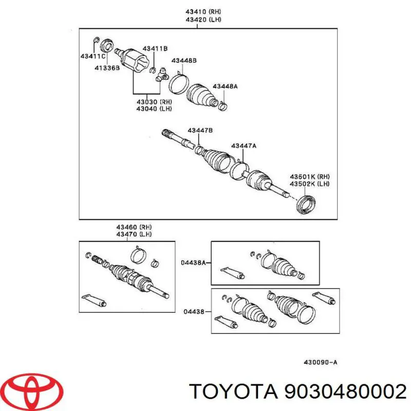 Uszczelniacz piasty przedniej Toyota 9030480002 cena, od 36,25 USD