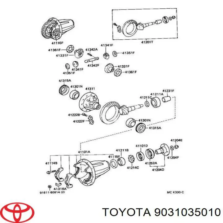 9031035010 Toyota Uszczelniacz półosi mostu przedniego