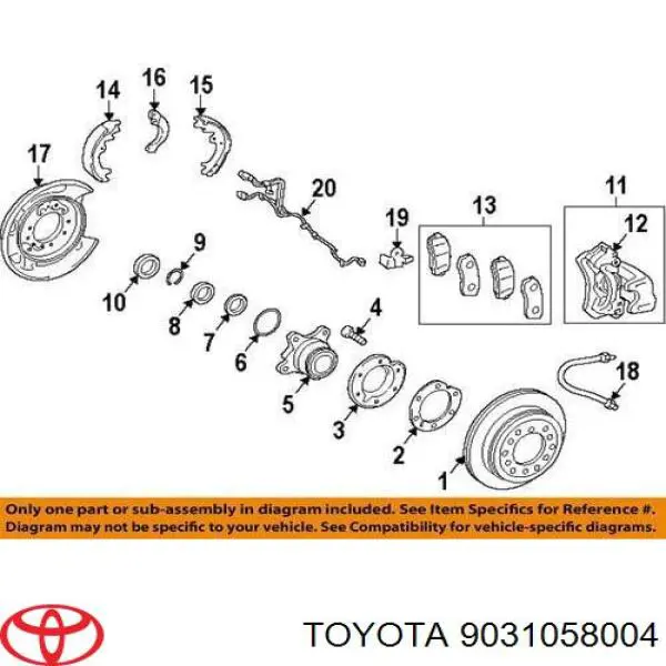 9031058004 Toyota Uszczelniacz półosi mostu tylnego wewnętrzny