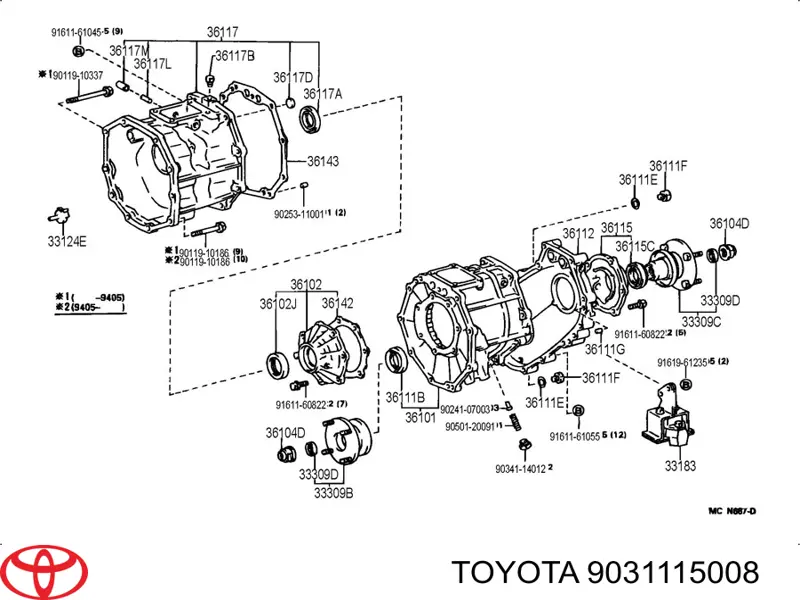 Uszczelniacz skrzyni rozdzielczej przedni wyjściowy Toyota T100 