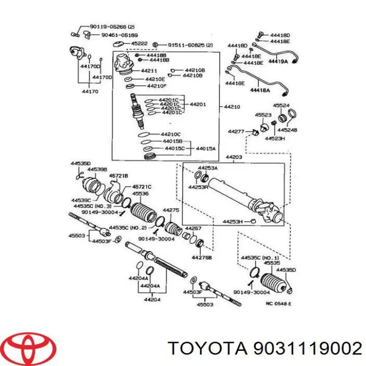 9031119002 Toyota Uszczelniacz maglownicy/mechanizmu kierowniczego (patrz wymiary)