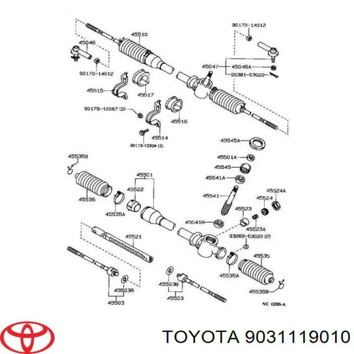 Uszczelniacz wału pionowego przekładni kierowniczej, zestaw Toyota 9031119010 cena, od 5,13 USD