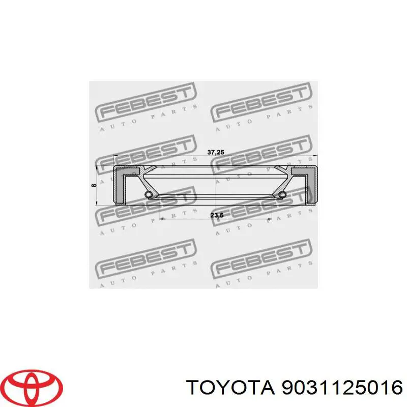 Do koszyka 9031125016 Toyota Uszczelniacz automatycznej/mechanicznej slrzyni biegów (wału wejściowego/sprzęgłowego)