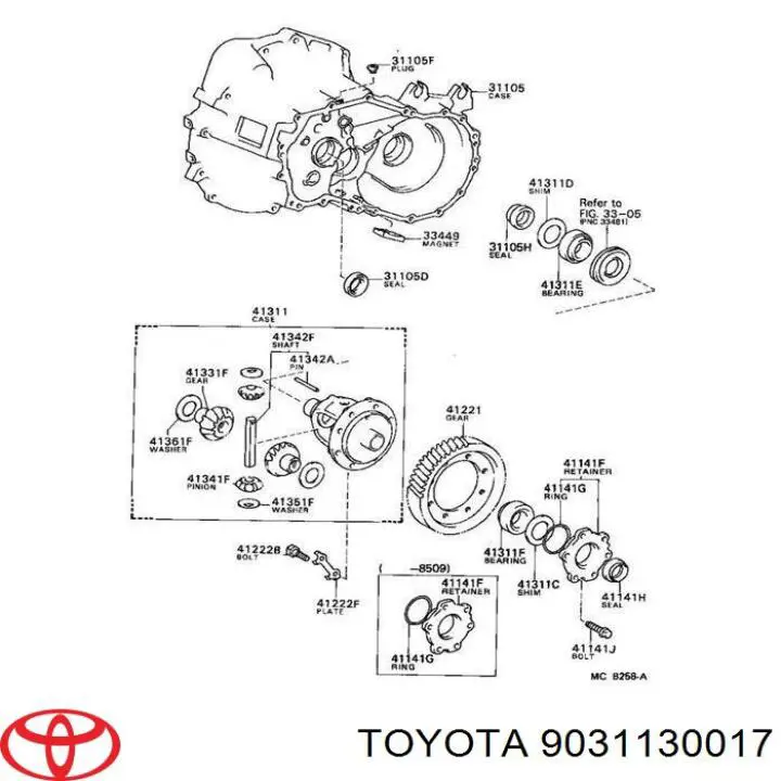 9031130017 Toyota uszczelniacz wału korbowego przedni