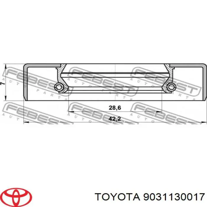 Do koszyka 9031130017 Toyota Uszczelniacz wału korbowego przedni