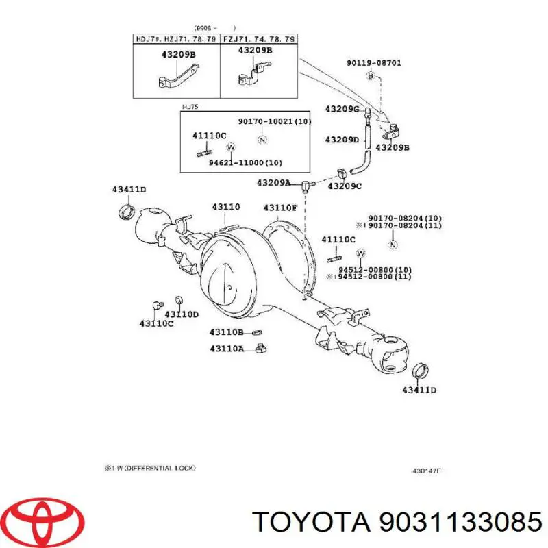 9031133085 Toyota Uszczelniacz półosi mostu przedniego