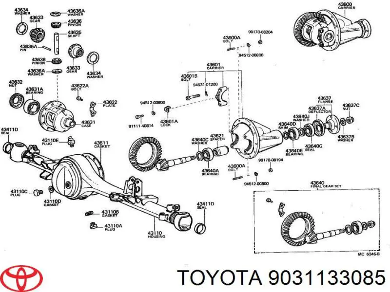 Uszczelniacz półosi mostu przedniego Toyota 9031133085 cena, od 4,21 USD