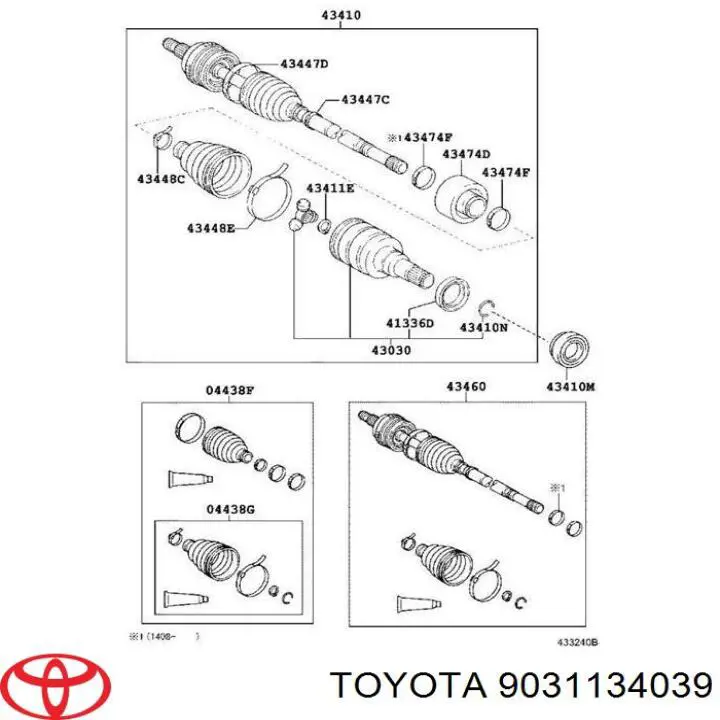 Uszczelniacz półosi prawej mostu przedniego Toyota 9031134039 cena, od 6,79 USD