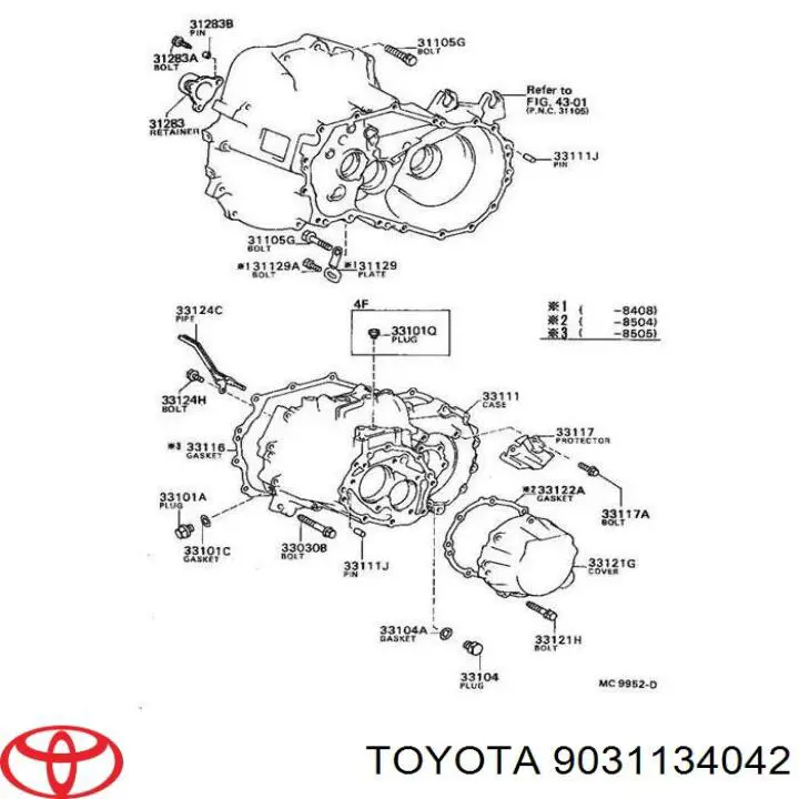 Do koszyka 9031134034 Toyota Uszczelniacz półosi lewej mostu przedniego