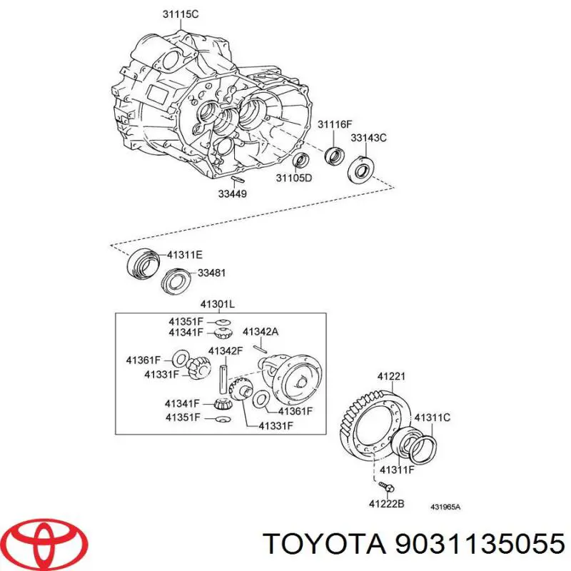 Do koszyka 9031135055 Toyota Uszczelniacz półosi prawej mostu przedniego