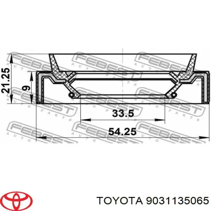 Uszczelniacz półosi mostu przedniego Toyota 9031135065 cena, od 6,36 USD