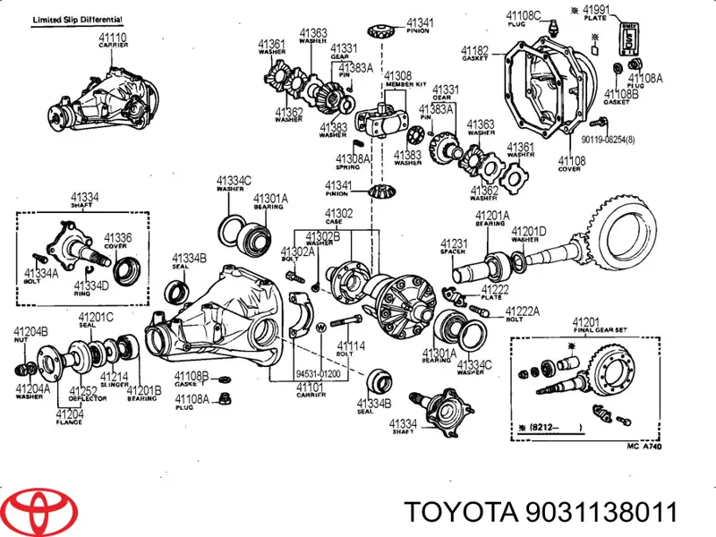 Uszczelniacz reduktora mostu tylnego Toyota 9031138011 cena, od 8,61 USD