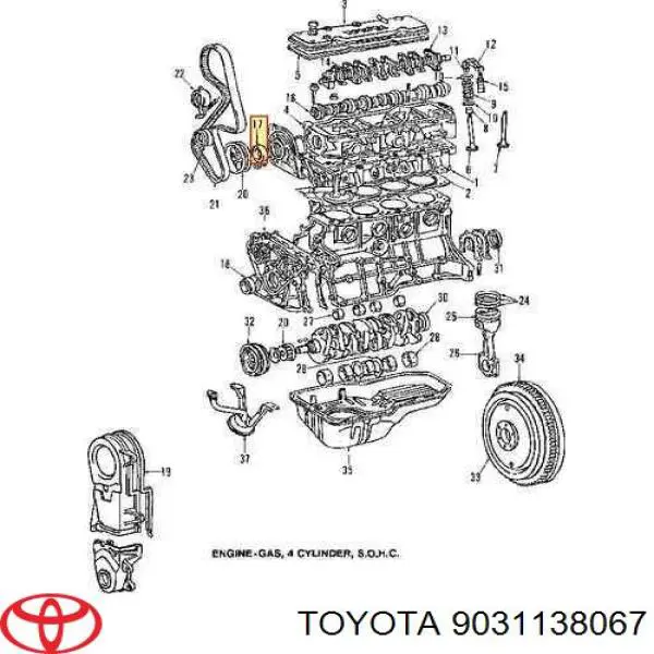 9031138067 Toyota Uszczelniacz wałka rozrządu silnika przedni
