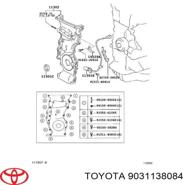 9031138084 Toyota uszczelniacz wału korbowego przedni