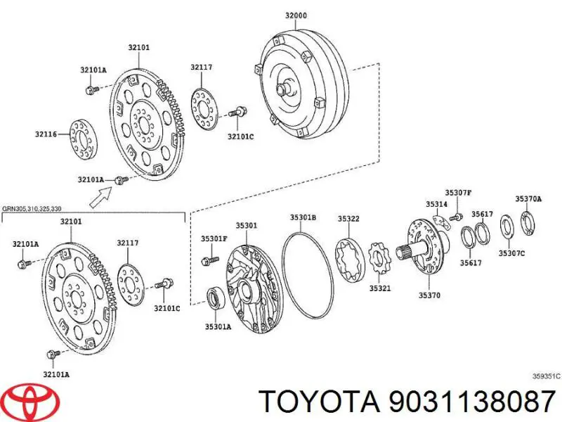 9031138087 Toyota Uszczelniacz pompy olejowej automatycznej skrzyni biegów