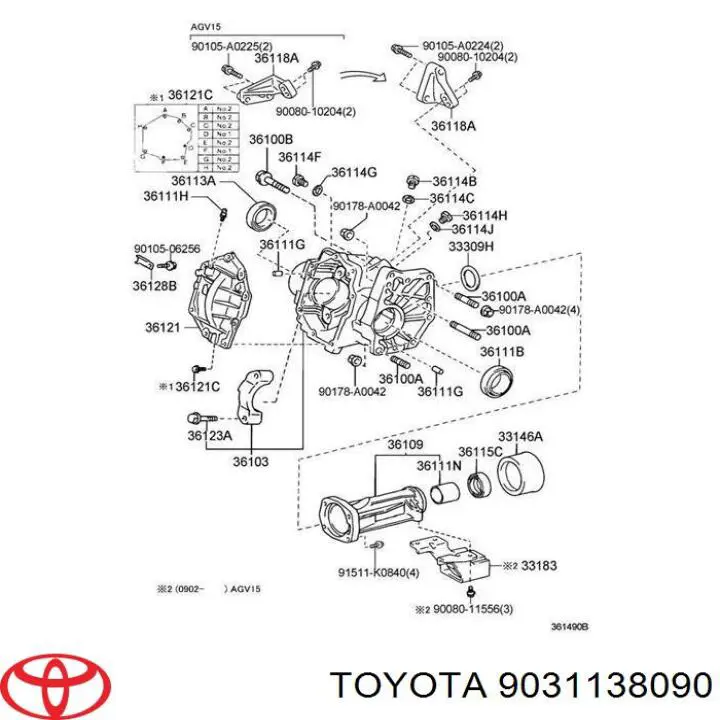 Do koszyka 9031138090 Toyota Uszczelniacz skrzyni rozdzielczej tylny wyjściowy