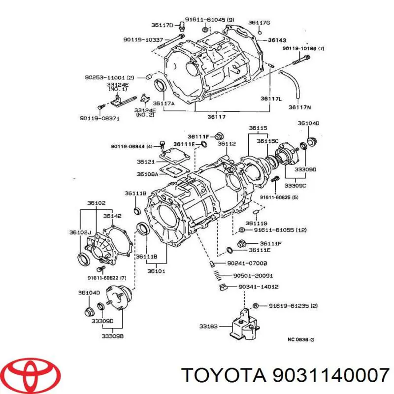 Uszczelniacz skrzyni rozdzielczej tylny wyjściowy Toyota 9031140007 cena, od 5,40 USD