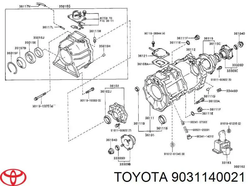 9031140021 Toyota uszczelniacz skrzyni rozdzielczej przedni wyjściowy