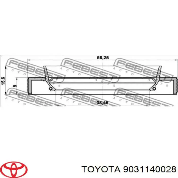 9031140028 Toyota Uszczelniacz półosi prawej mostu przedniego