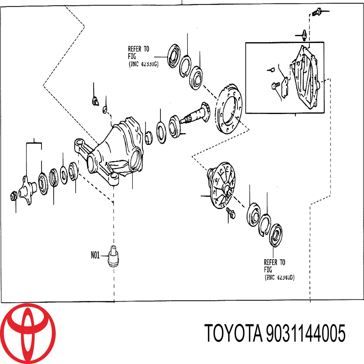 Uszczelniacz reduktora mostu tylnego Lexus SC (Z30, Z31)