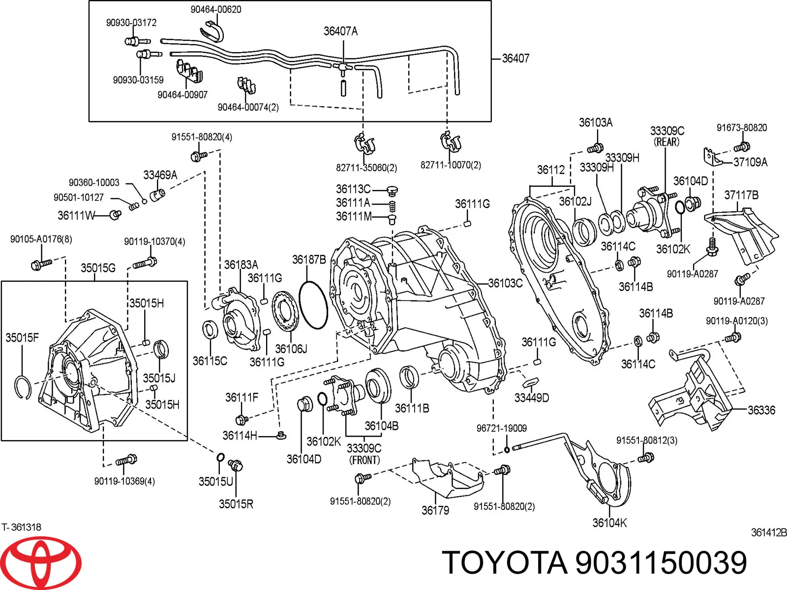 9031150039 Toyota Uszczelniacz skrzyni rozdzielczej przedni wyjściowy