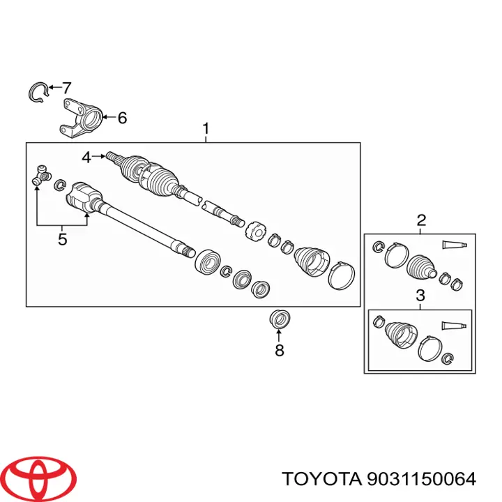 9031150064 Toyota Uszczelniacz półosi lewej mostu przedniego