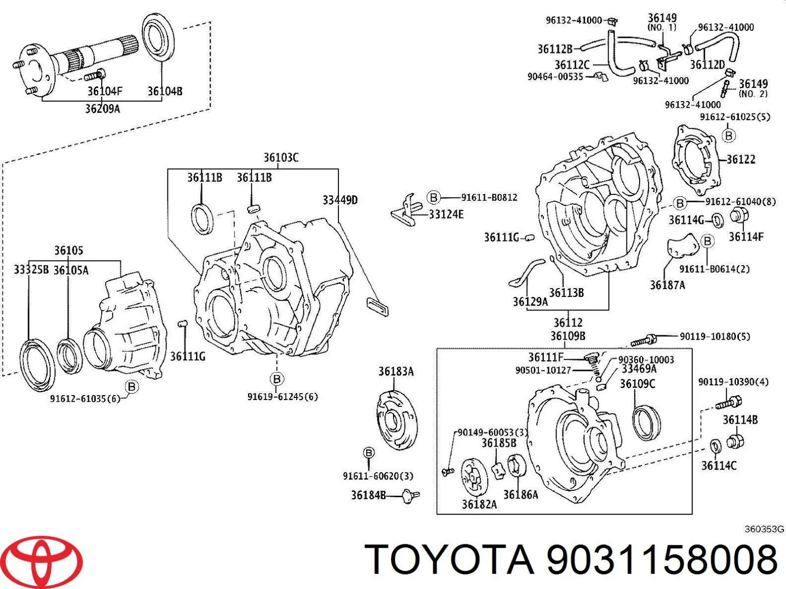 Uszczelniacz skrzyni rozdzielczej tylny wyjściowy Toyota 9031158008 cena, od 11,95 USD