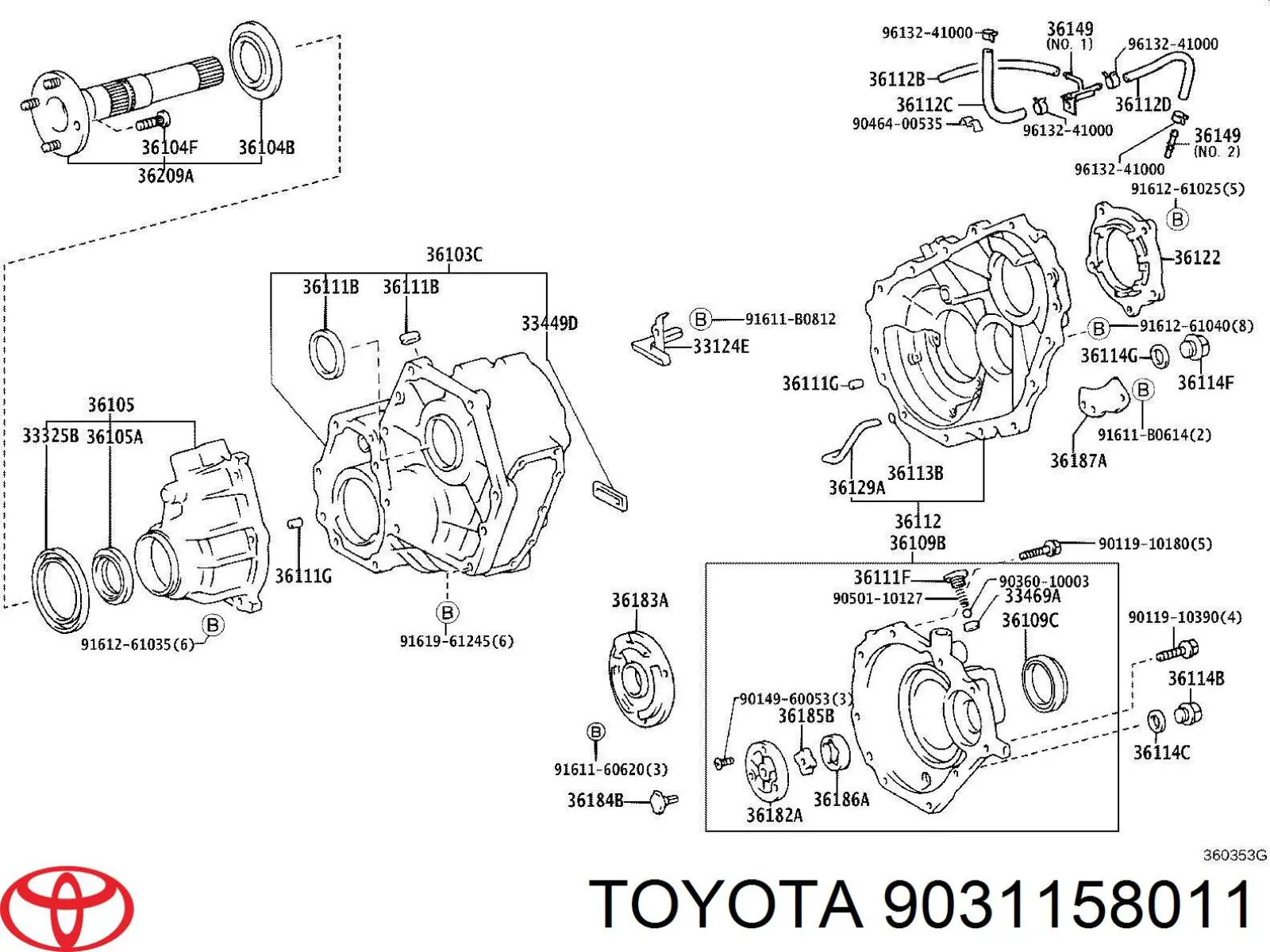 Uszczelniacz skrzyni rozdzielczej tylny wyjściowy Toyota Highlander HYBRID 