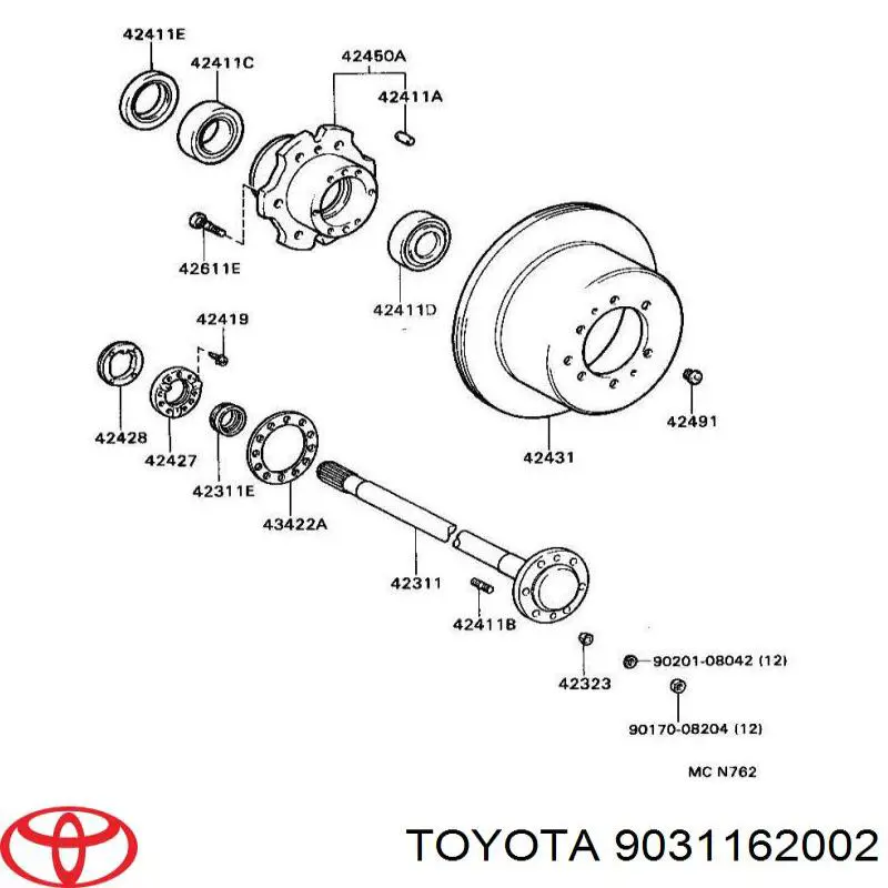 Uszczelniacz piasty tylnej wewnętrzny Toyota 9031162002 cena, od 8,01 USD