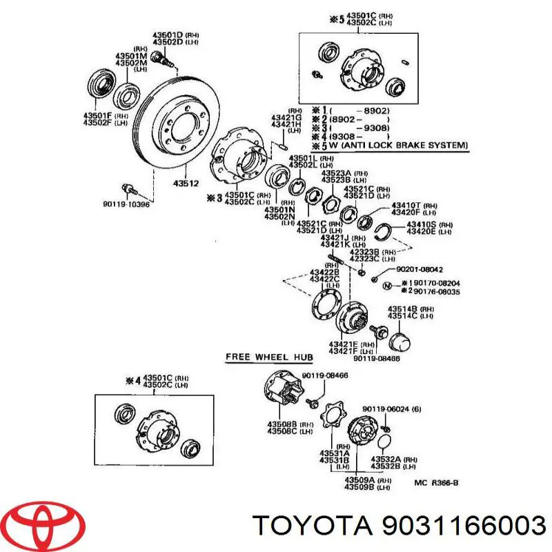 Uszczelniacz piasty przedniej Toyota 9031166003 cena, od 13,86 USD