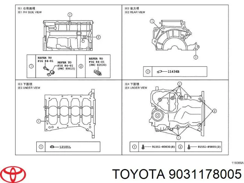 Uszczelniacz wału korbowego silnika tylny Toyota 9031178005 cena, od 64,63 USD