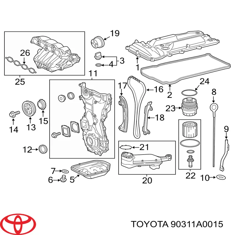 Uszczelniacz wału korbowego przedni Toyota 90311A0015 cena, od 7,24 USD