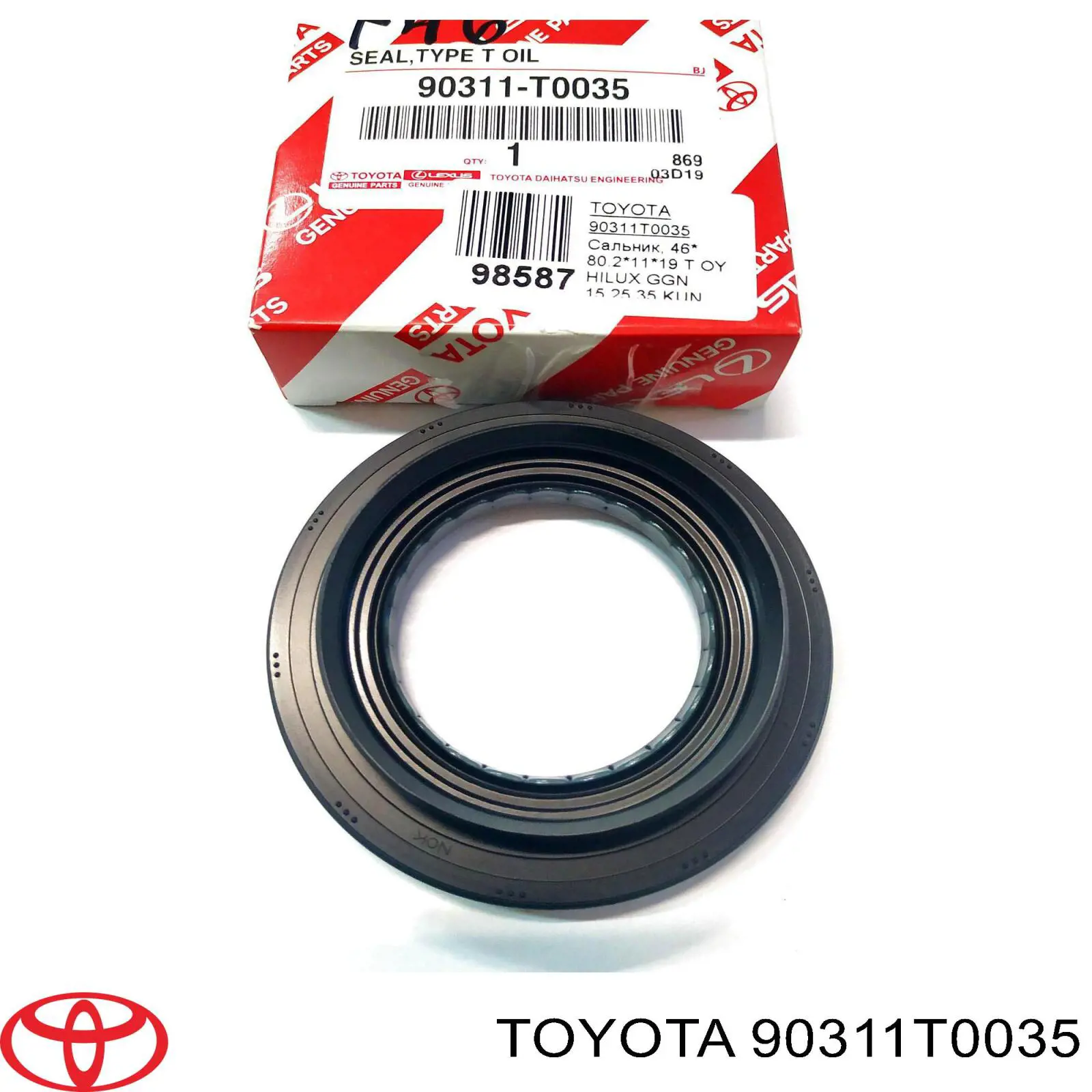 90311T0035 Toyota Uszczelniacz półosi prawej mostu przedniego