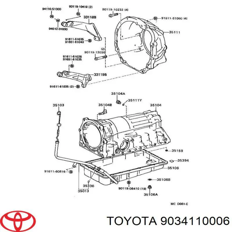 Korek miski automatycznej skrzyni biegów Toyota 9034110012 cena, od 2,53 USD