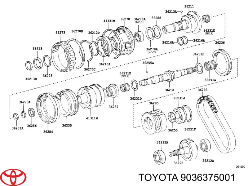Łożysko tylne skrzyni rozdzielczej, wału wyjściowego Toyota 9036375001 cena, od 34,20 USD