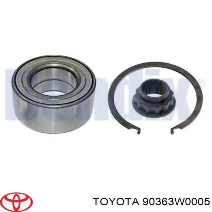 Do koszyka 90363W0005 Toyota Łożysko piasty przedniej