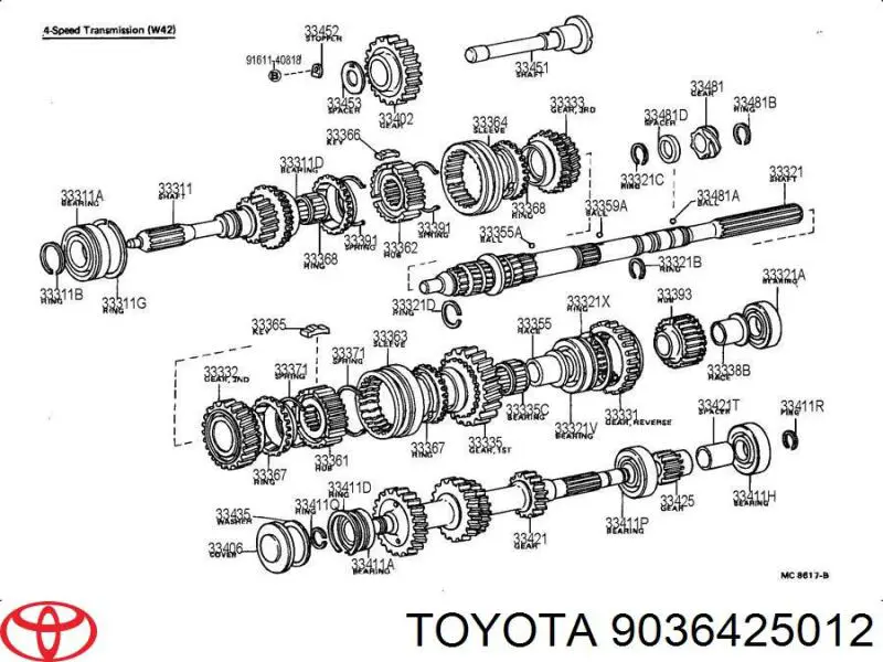 Łożysko wału sprzęgłowego skrzyni biegów Toyota 4 Runner SUV (N130) (1987 - 1996) cena, od 33,99 USD