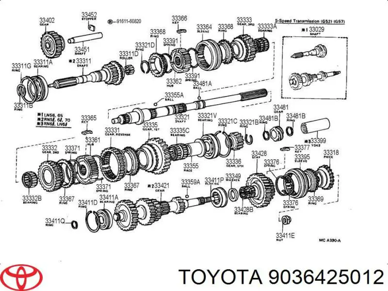 Do koszyka Łożysko wału sprzęgłowego skrzyni biegów Toyota 4 Runner  N130